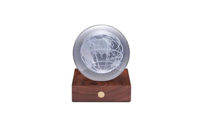 Gingko Amber Crystal Light World Globe - Lumière de Cristal Globe